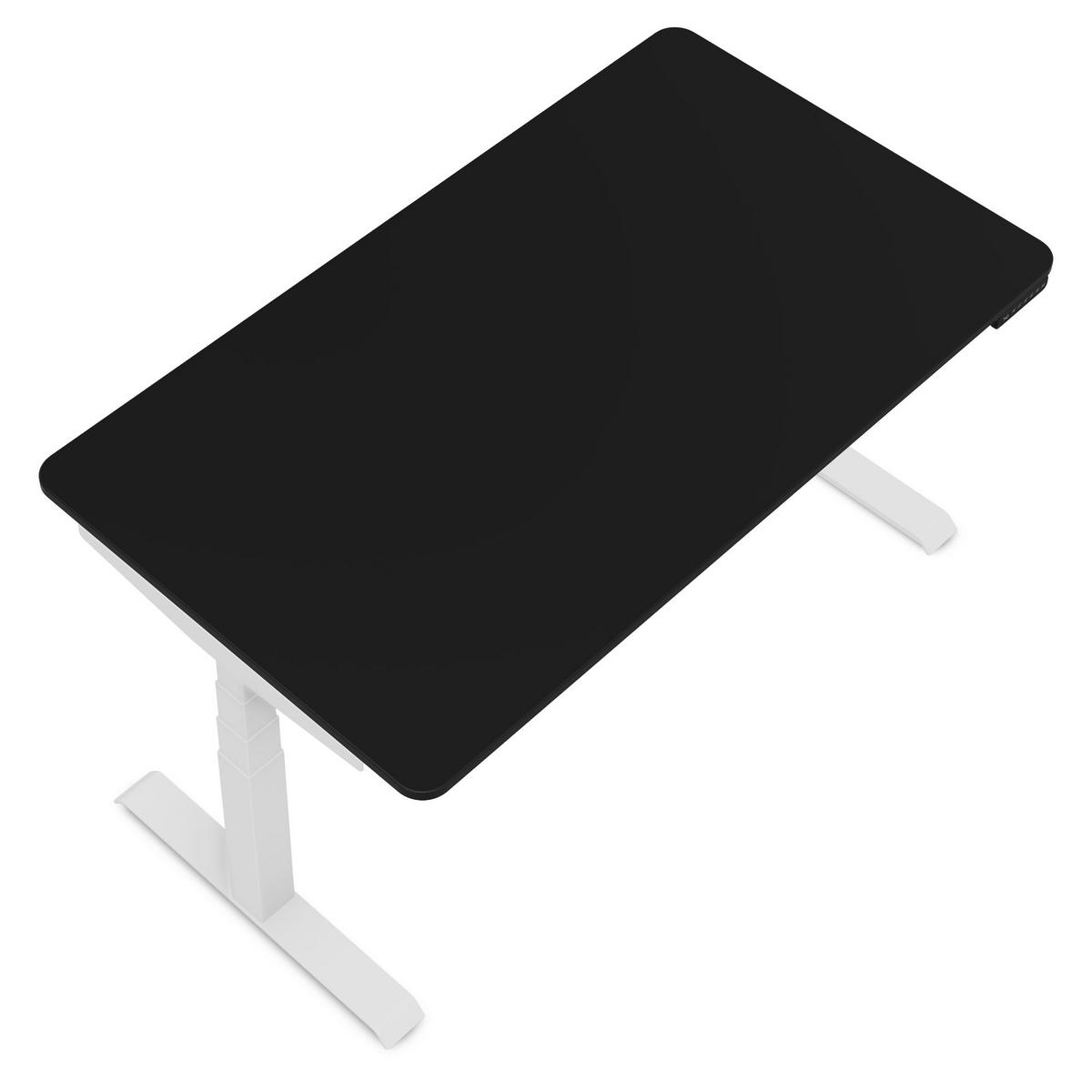 SCHREIBTISCH Elektrisch Höhenverstellbarer Familien Schreibtisch Pitino Curved Schwarz Signalweiß 120/80/52.5-121cm - Schwarz/Weiß, Holzwerkstoff/Metall (80/120/121cm) - ASSMANN