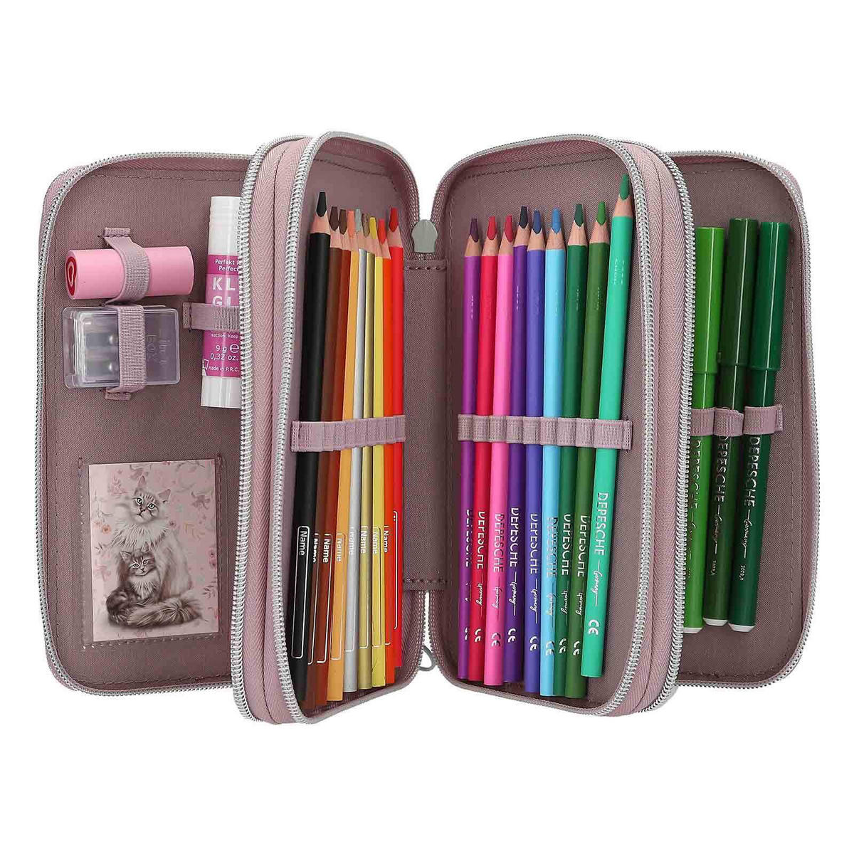 SCHUL-SET BLOOMING KITTY TOPModel flieder 2er Set - Flieder, Textil (1/1cm) - Depesche Germany