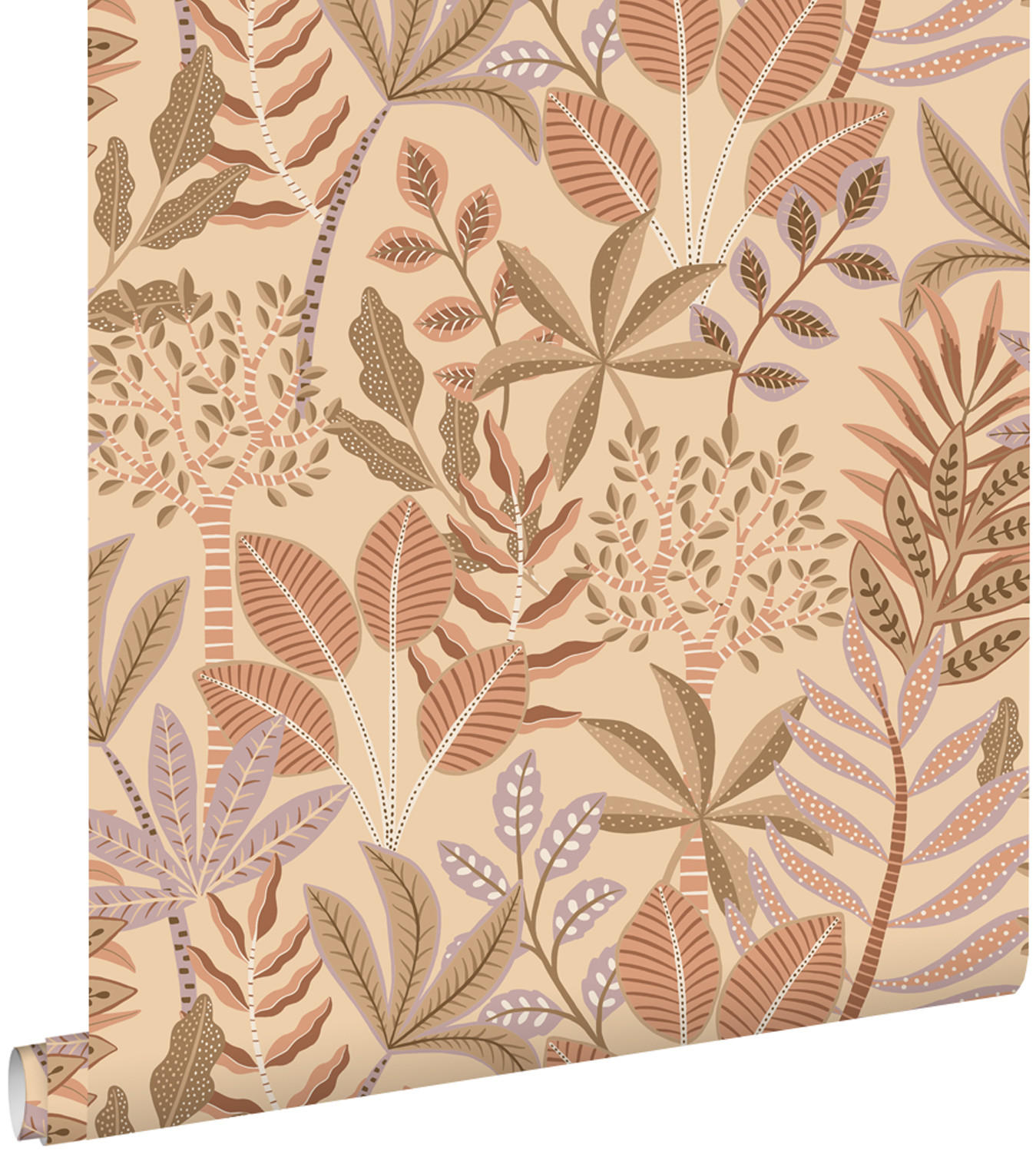 TAPETE Blätter 50 x 900 cm - Terracotta, Papier (50/900cm) - ESTAhome