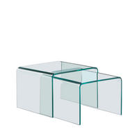 BEISTELLTISCH - Glas - Transparent - 2er-Set - Transparent, Glas (50/45/44cm) - Drawer