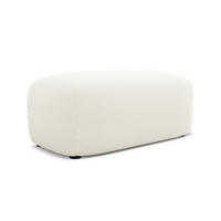 POUF Bouclé Stoff Weiß - Schwarz/Weiß, Kunststoff/Textil (92/40/48cm) - Makamii