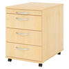 ROLLCONTAINER - mit 3 Schubladen 58/42,8/59 cm in Ahornfarben Bogengriff (Kunststoff) - Ahornfarben, Holzwerkstoff (42.8/59/58cm) - bümö