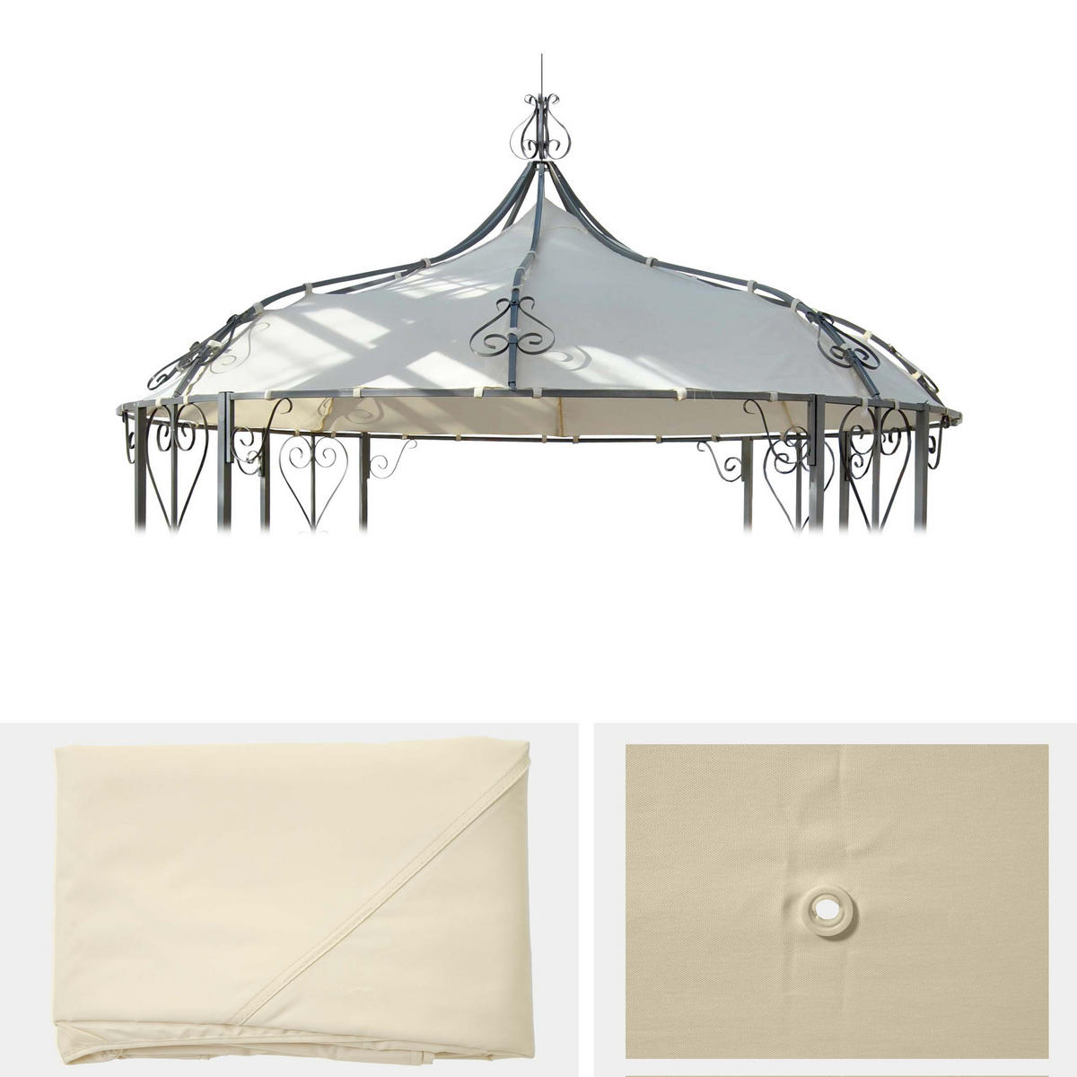 ERSATZBEZUG DACH FÜR PERGOLA CABRERA Cremeweiß - Weiß, Textil (300/1/300cm) - MCW