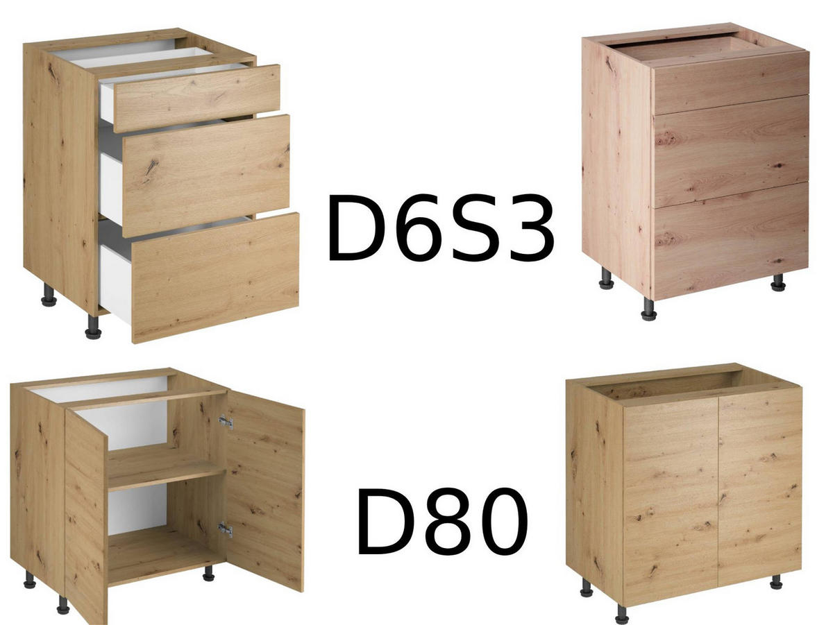 KÜCHENZEILE 400 cm - Langen KL9-M400 in Artisan Eiche - Eiche Artisan, Holz (400/248/58cm)