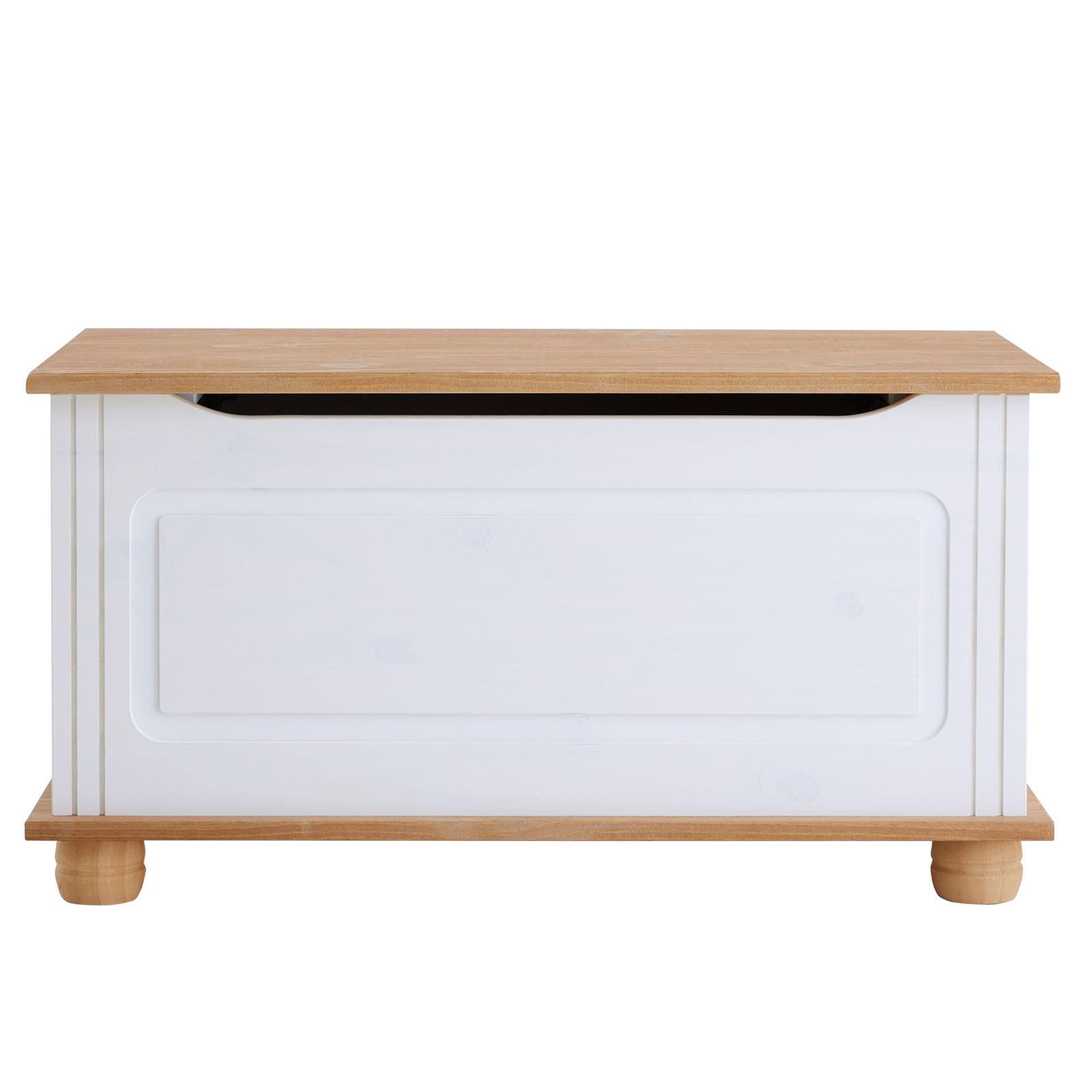 SITZTRUHE BRISTOL - Weiß/Braun, Holz (85/45/43cm) - IDIMEX