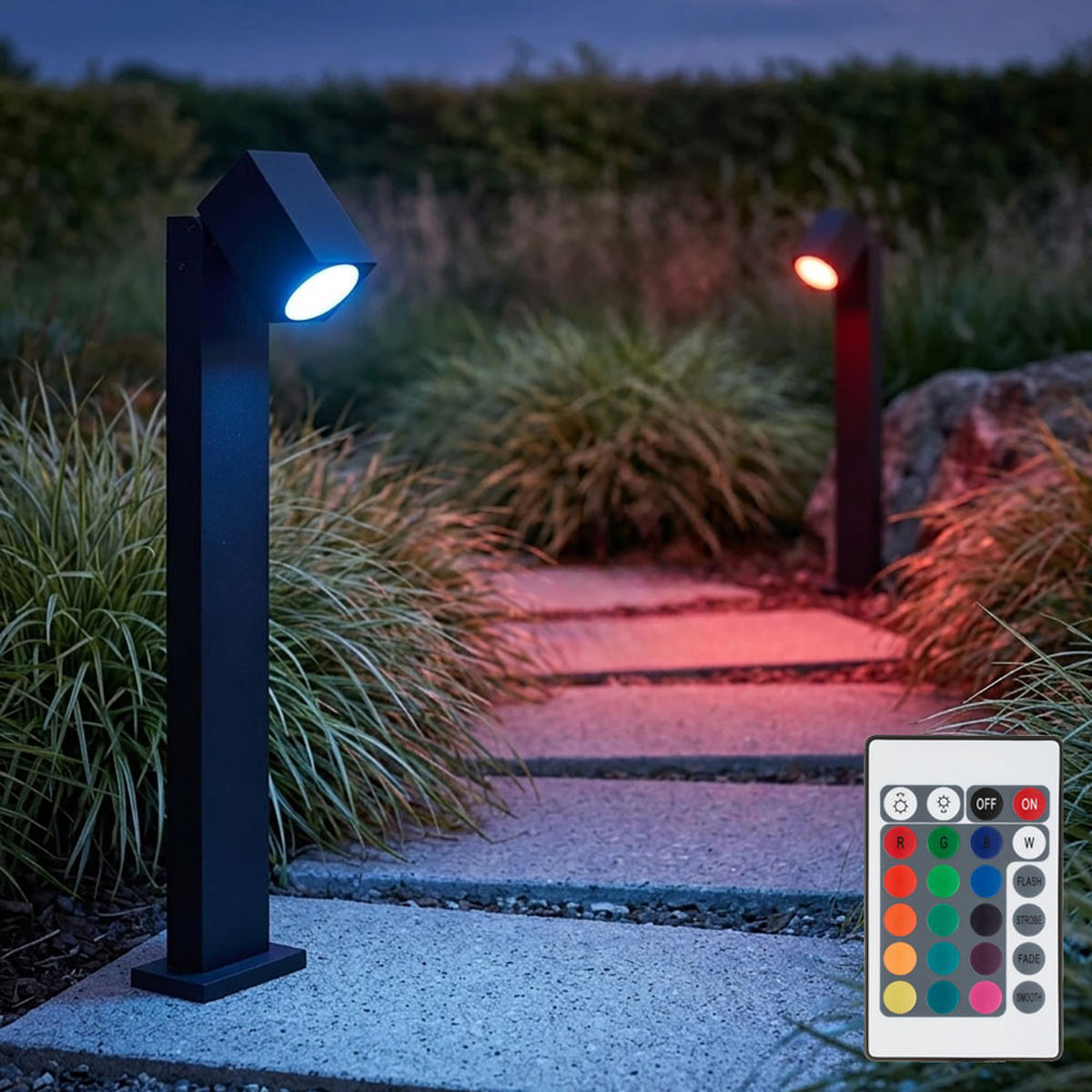 LED STEHLEUCHTE Schwarz Metall 2er Set - Schwarz, Metall (11.75/10.5/80cm)