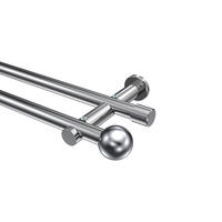 GARDINENSTANGEN-SET Platon Luino 100 cm, 2-läufig (ohne Ringe), 20 mm Ø Chrom - Chromfarben, Metall (100cm) - INTERDECO
