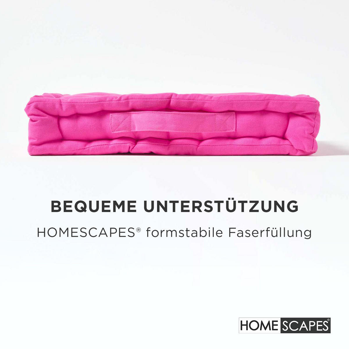 SITZKISSEN pink 50/50/10 cm – Bodenkissen unifarben - Rosa, Textil (50/50/10cm) - Homescapes