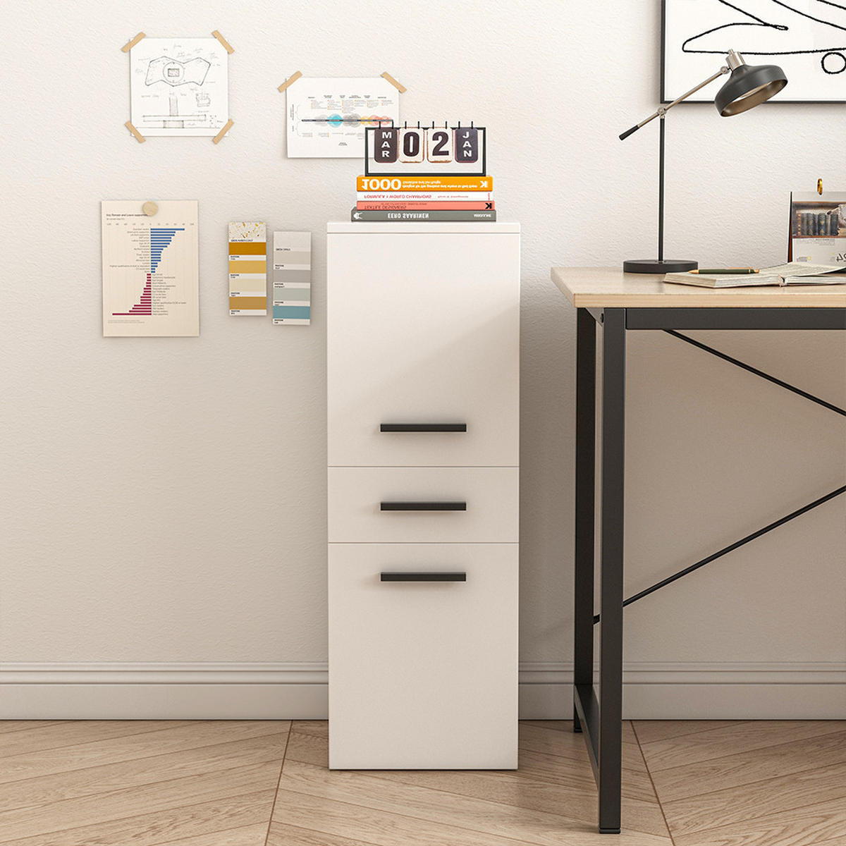 BÜRO-BÜCHERREGAL, weiß 30/30/85 cm - Weiß, Holzwerkstoff (30/85/30cm)