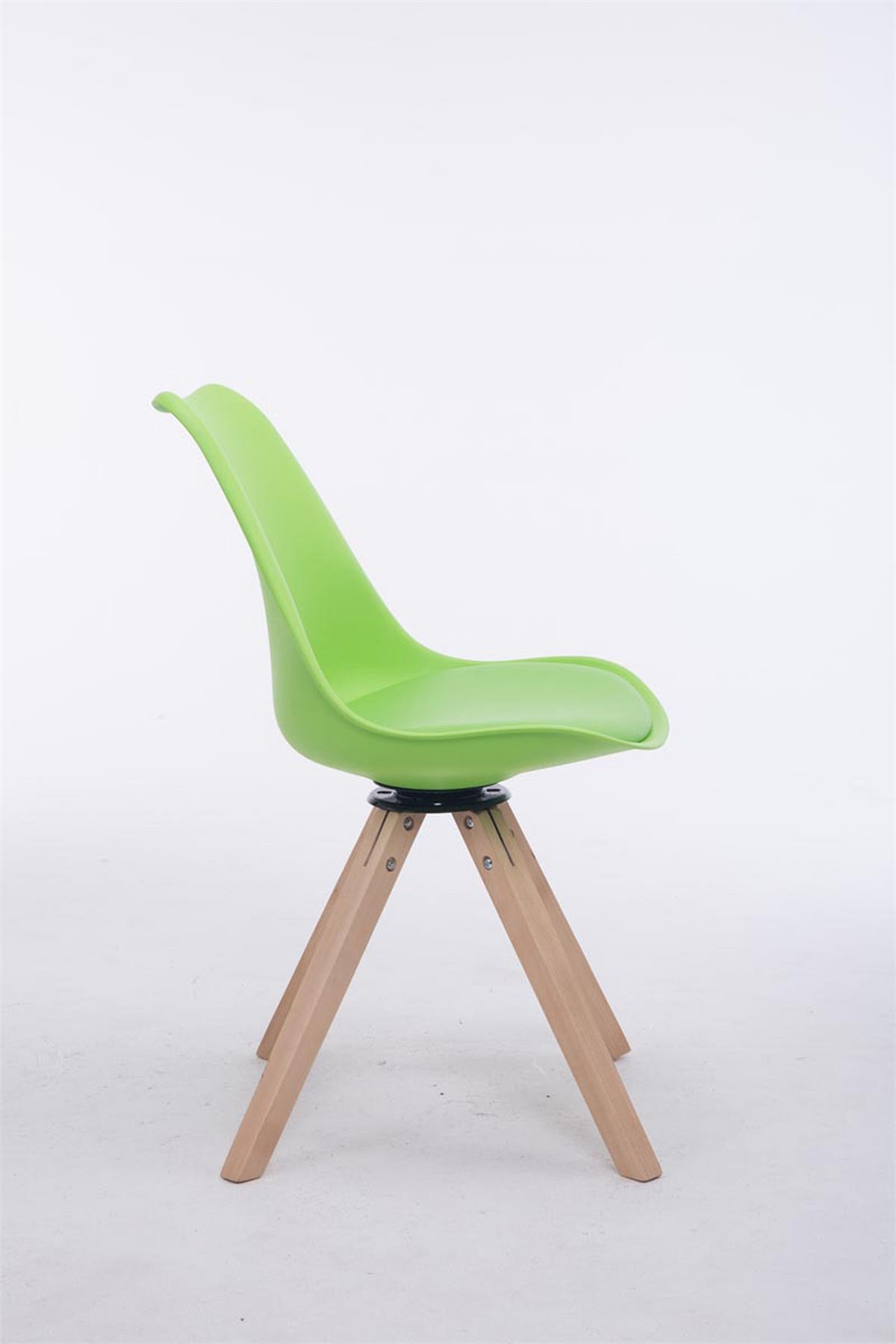 DREHSTUHL Lederlook grün - Eukalyptusholzfarben/Grün, Holz/Textil (48/84/56cm) - CLP