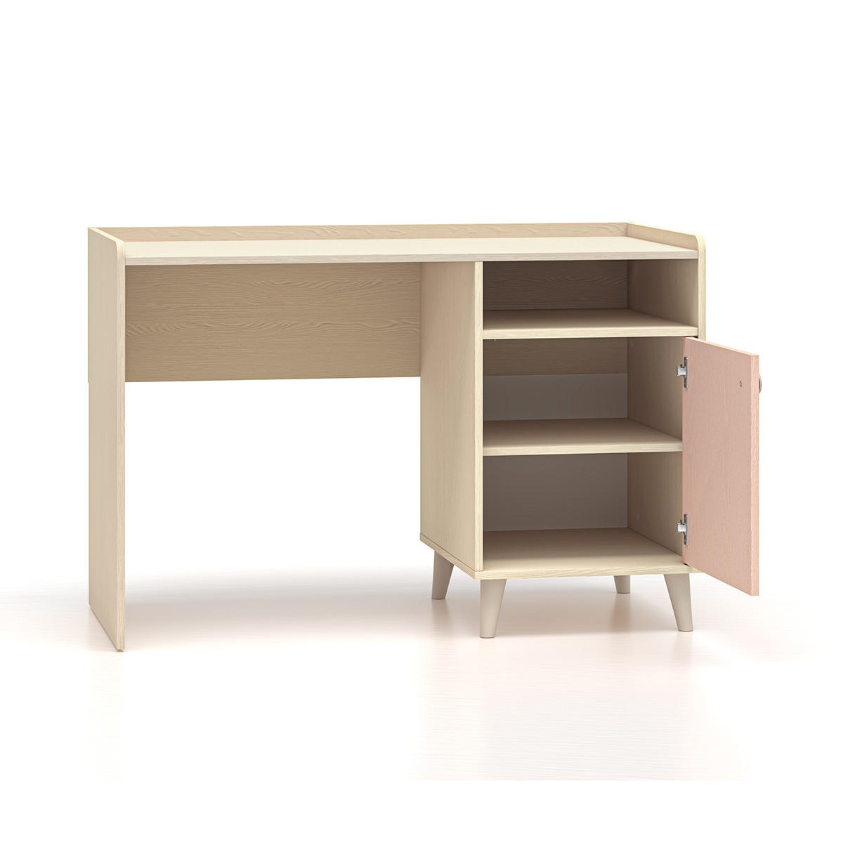 PSACÍ STŮL Alycia Béžová - Korálově růžová - Efekt dřeva - růžová, dřevo (120/80/58cm) - Petits-meubles