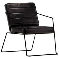 SESSEL Schwarz Echtleder - Schwarz, Leder (70/71/52cm) - vidaXL