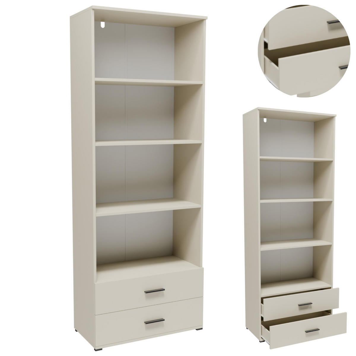 BÜCHERREGAL CR3-ST4 Kaschmir69/34/180 cm - Kaschmir, Holzwerkstoff (69/180/34cm)