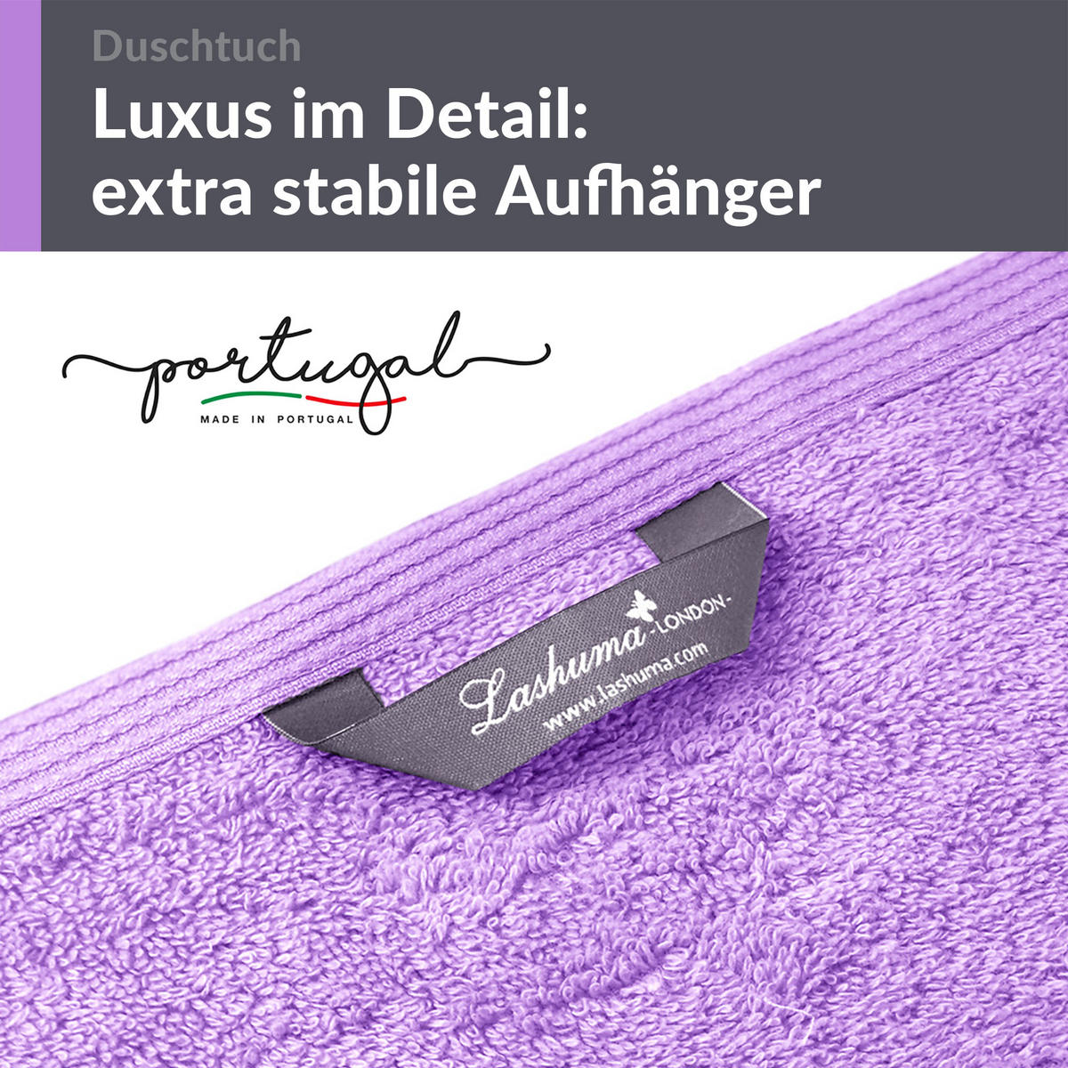 DUSCHTUCH London Flieder Lila 2er Set 70x140 - Flieder, Textil (70/140cm) - Lashuma