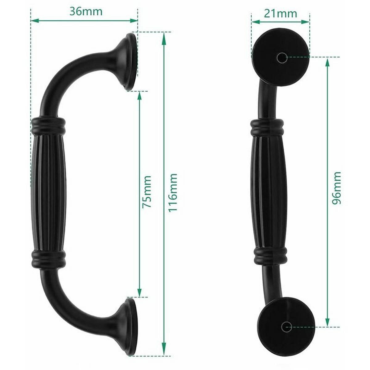 MÖBELGRIFF Schwarz 10er-Set 96 mm - Schwarz, Metall (2.1/3.6/11.6cm)