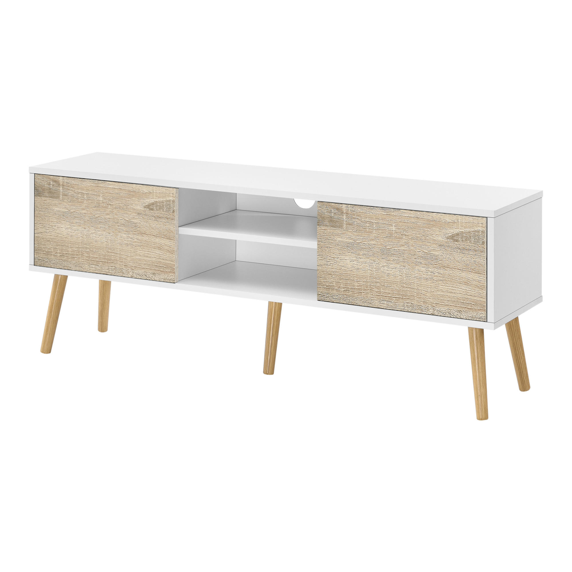 LOWBOARD Eskilstuna - Eichefarben, Holz/Holzwerkstoff (120/46.5/29.5cm) - [en.casa]