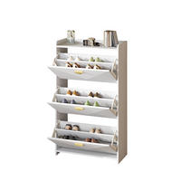 SCHUHSCHRANK aus MDF 70x30x120cm in Weiß mit 3 Klapptüren - Weiß, Holzwerkstoff (70/120/30cm) - Modfu