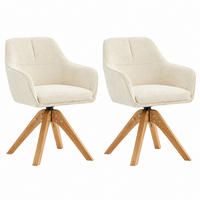ESSZIMMERSTUHL drehbar 82 cm Stoff Beige/Eiche 2er-Set - Beige, Holz (46/82/58cm) - Meubliv