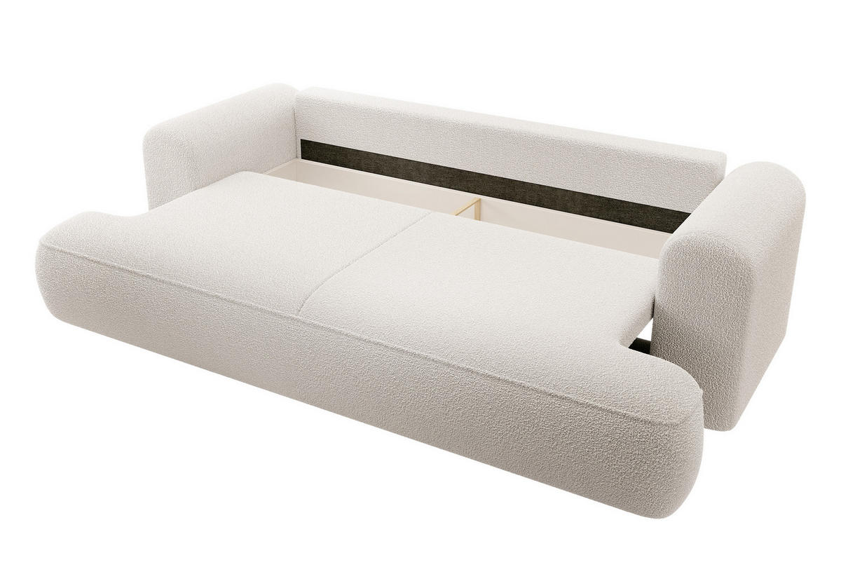 SCHLAFSOFA Ovo Cremeweiß Boucle - Creme, Textil (250/92/110cm) - Selsey