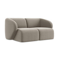 2-SITZER-SOFA Samt Stoff Grau - Taupe/Schwarz, Holzwerkstoff/Kunststoff (174/75/94cm) - Makamii