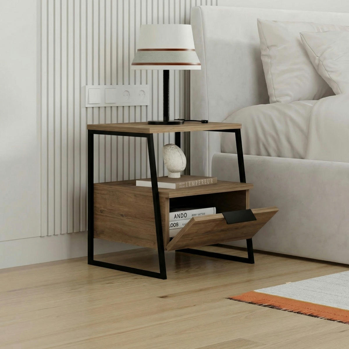 NACHTTISCH Pal Dunkle Eiche 45/40/50 cm - Walnussfarben, Holzwerkstoff (45/50/40cm) - Decortie