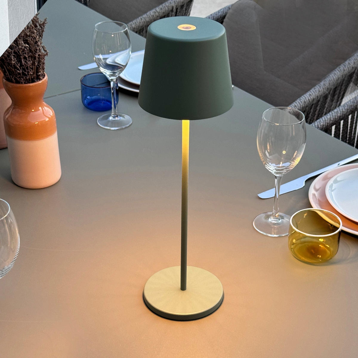 TOUCH-TISCHLAMPE KELLY grün - Grün, Metall (10/10/38cm) - Lumisky