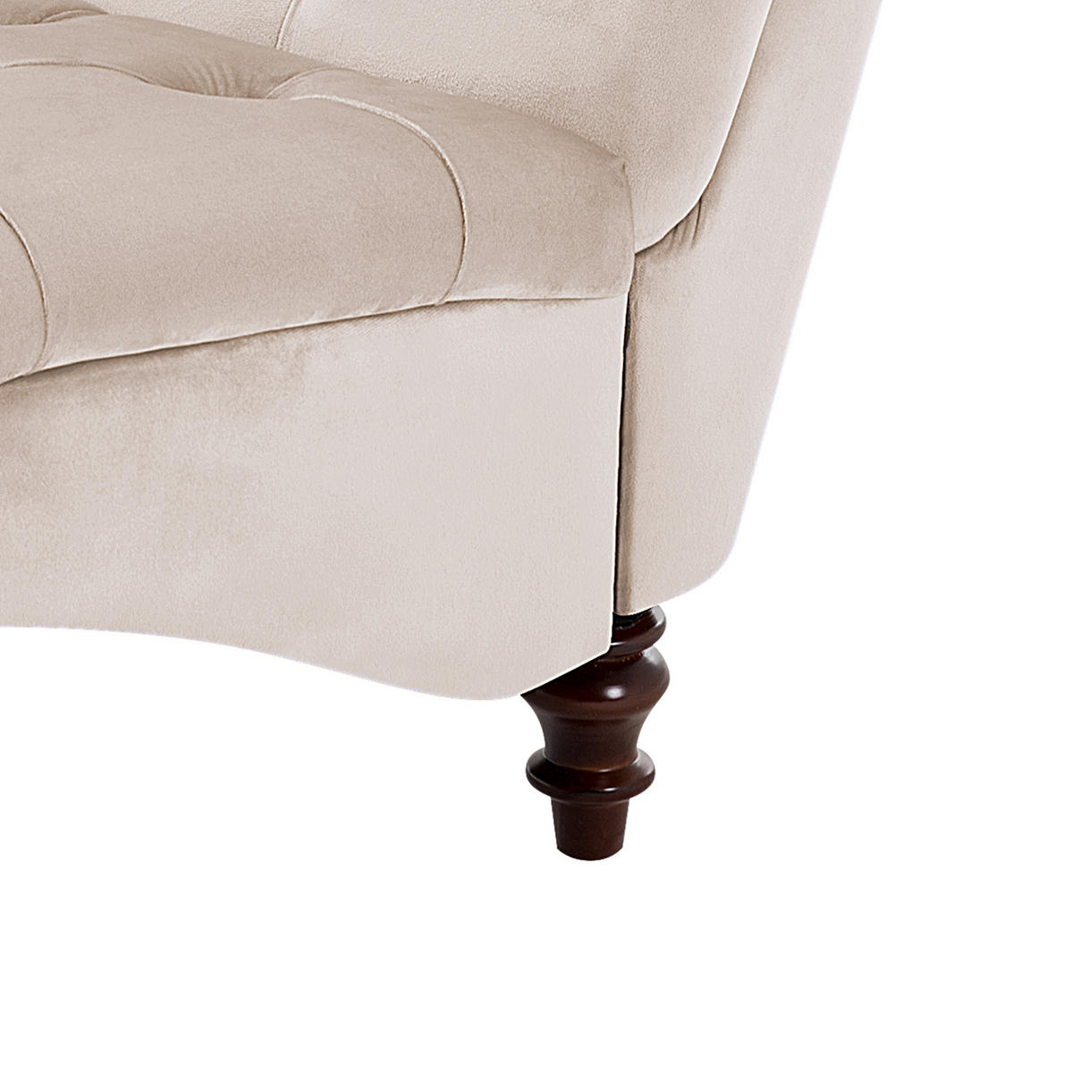 CHAISELONGUE Samtstoff beige Muret - Dunkelbraun/Beige, Textil (163/87/72cm) - Beliani