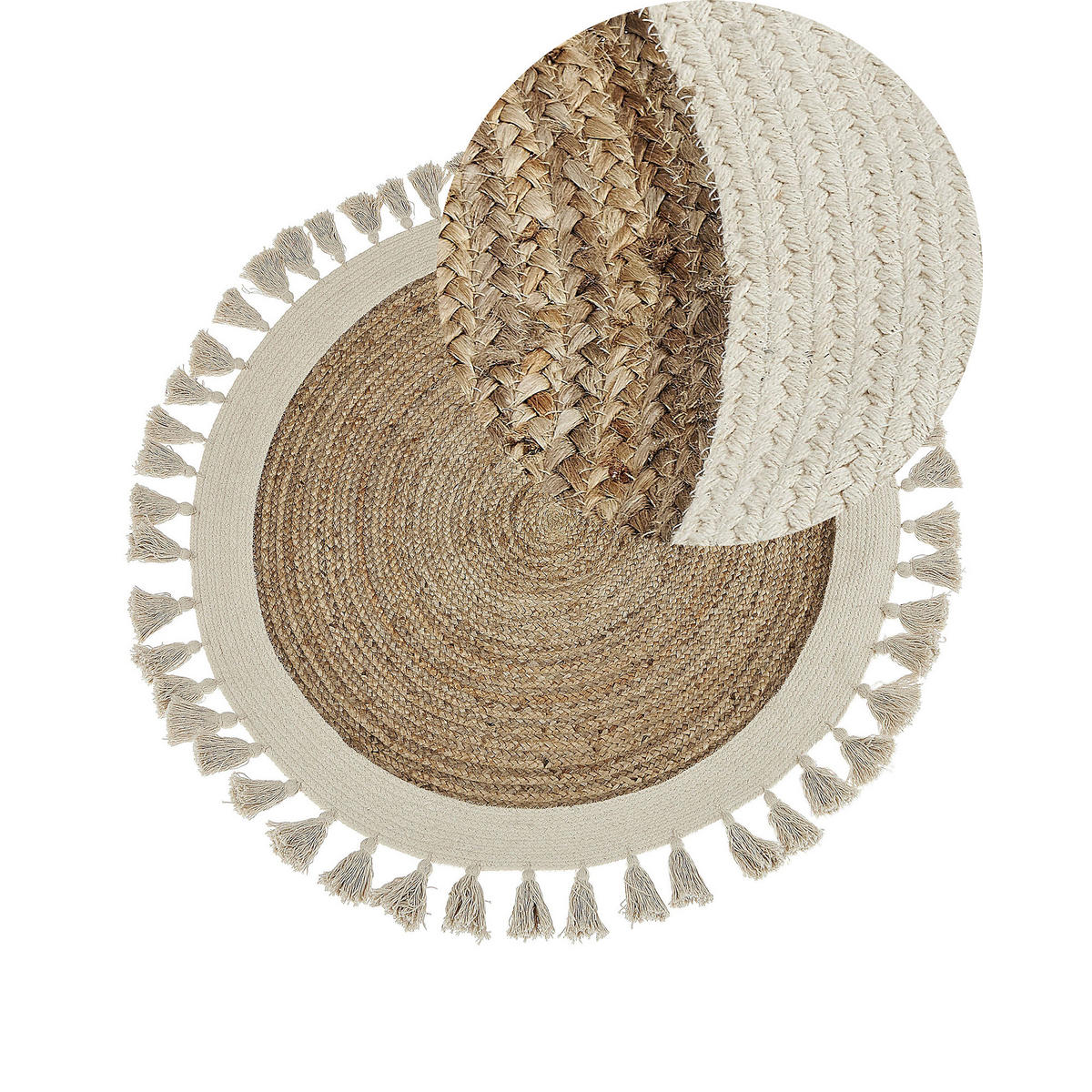 TEPPICH Beige Samsun - Beige, Textil (120/120cm) - Beliani