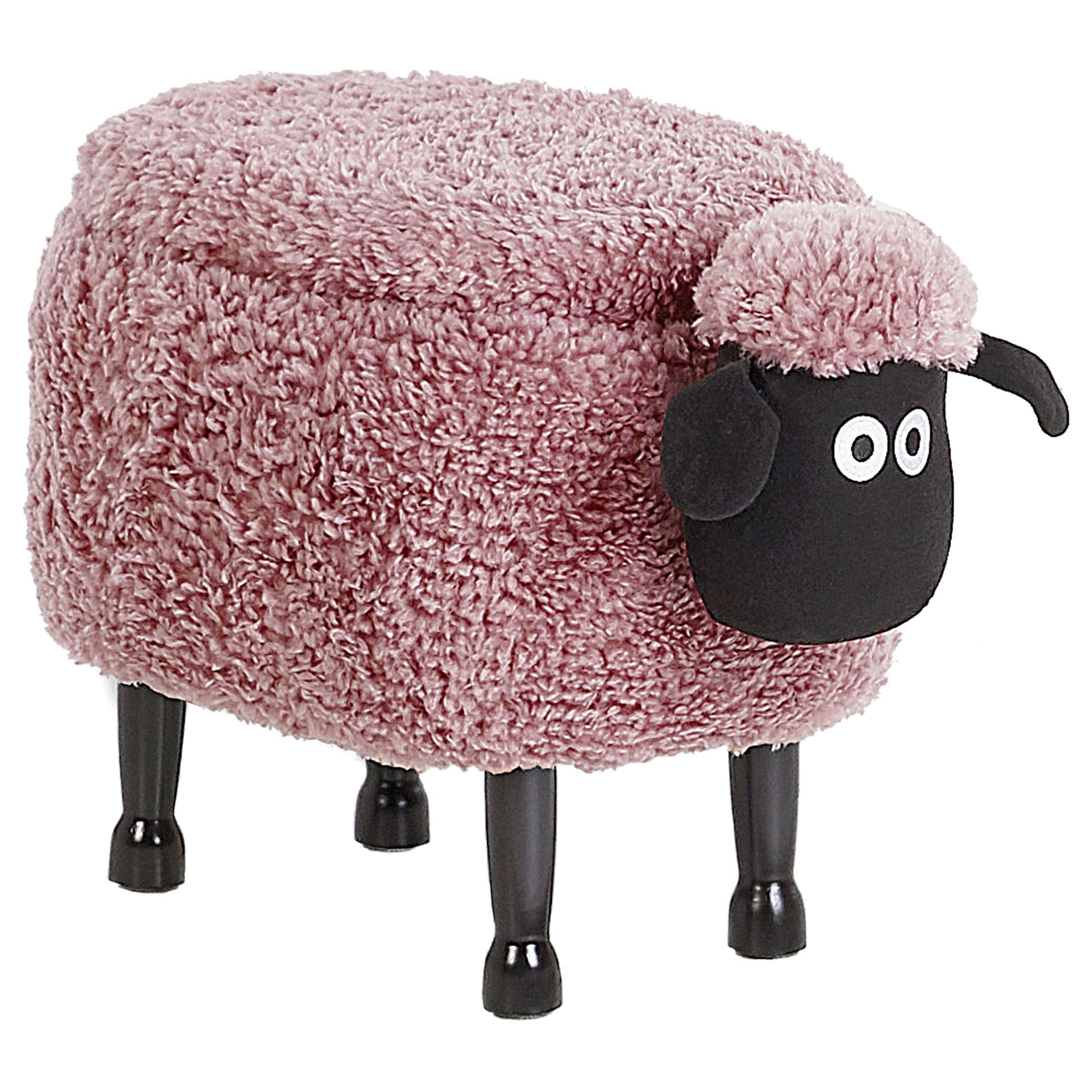 TIERHOCKER Sheep 35/55/40 cm - Pink, Kunststoff/Textil (55/40/35cm) - Beliani