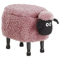 TIERHOCKER Sheep 35/55/40 cm - Pink, Kunststoff/Textil (55/40/35cm) - Beliani