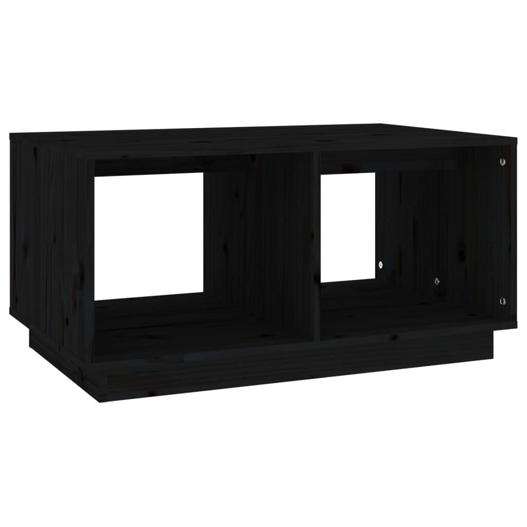 COUCHTISCH Schwarz 80x50x40 cm Massivholz Kiefer - Schwarz, Holz (80/50/40cm) - furnicato