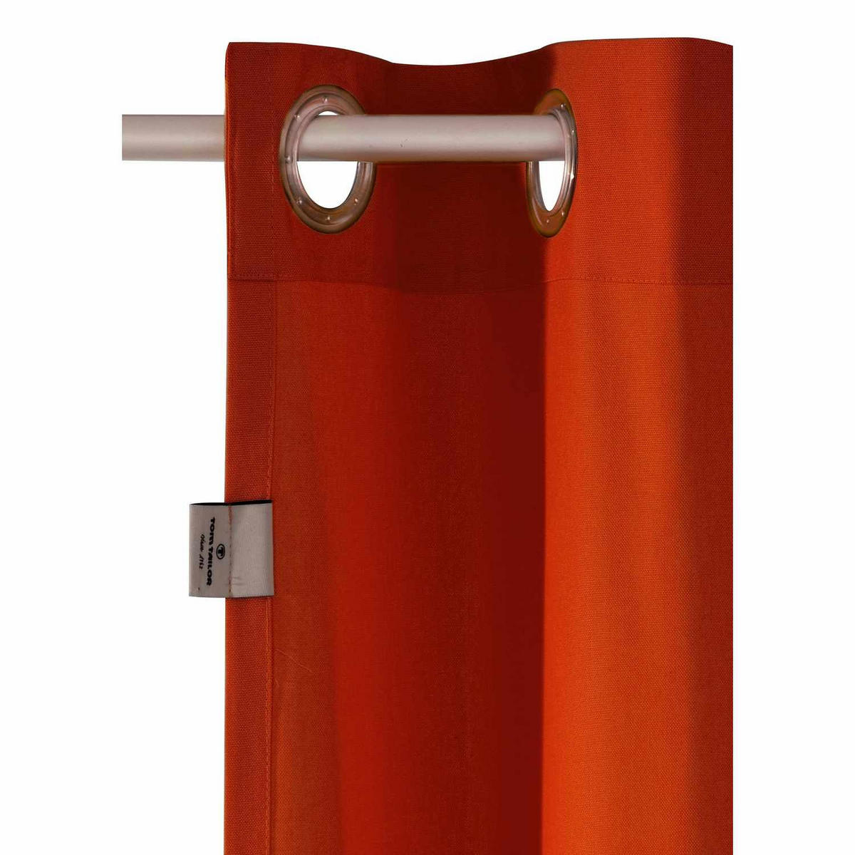 ÖSENVORHANG DOVE Blickdicht - Terra cotta, Textil (140/0.5/245cm) - Tom Tailor