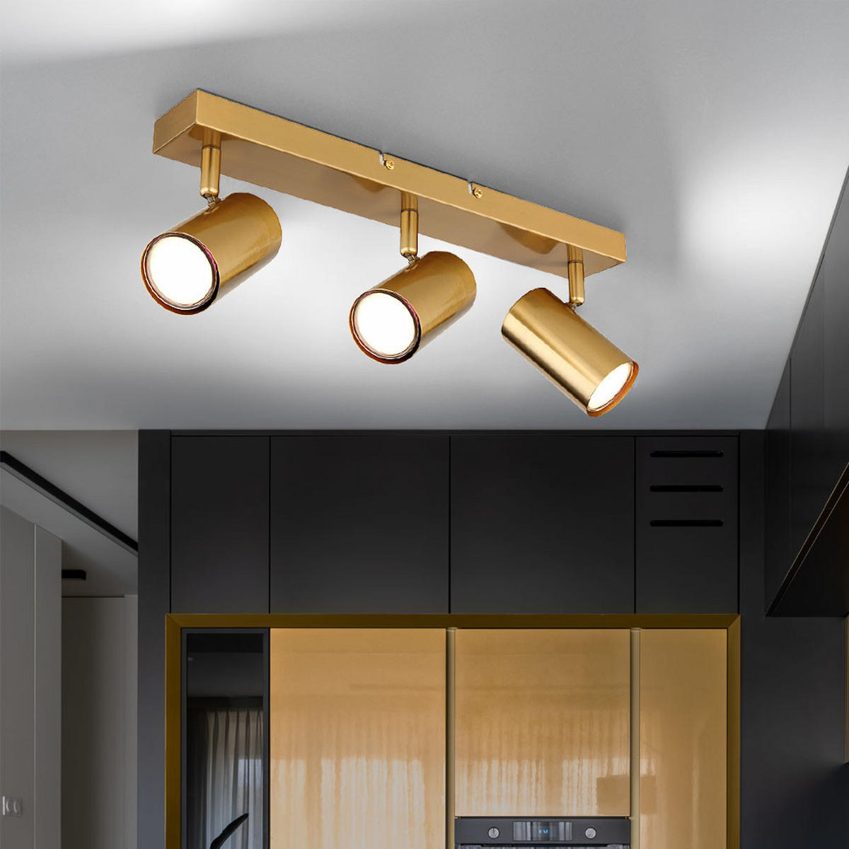 DECKENLEUCHTE Metall Gold 3 Flammig - Goldfarben, Metall (41/6/13cm) - Globo Lighting