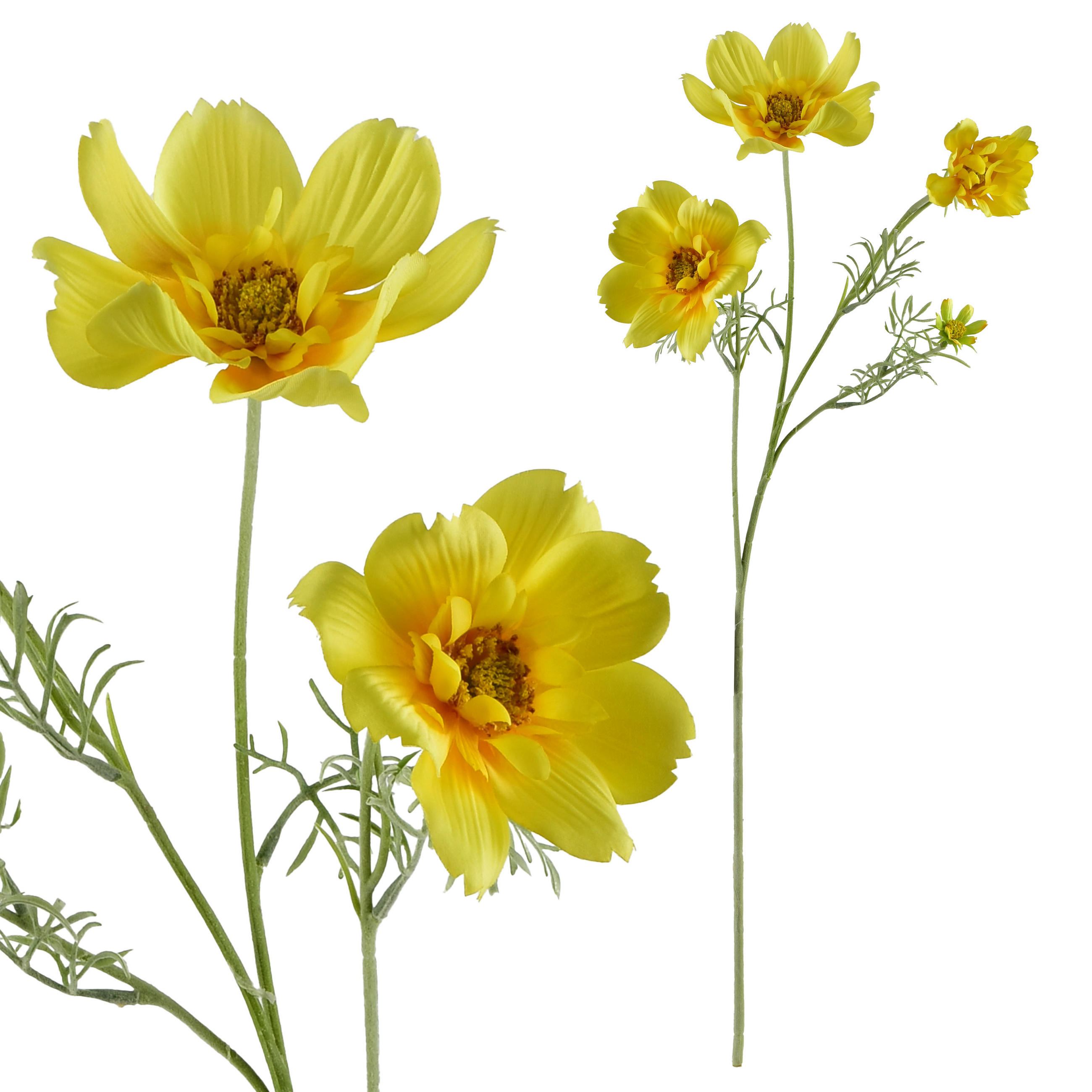 KUNSTBLUME Viridis gelb 4/4/75 cm Kunststoff - Gelb, Kunststoff (75cm) - Mondex