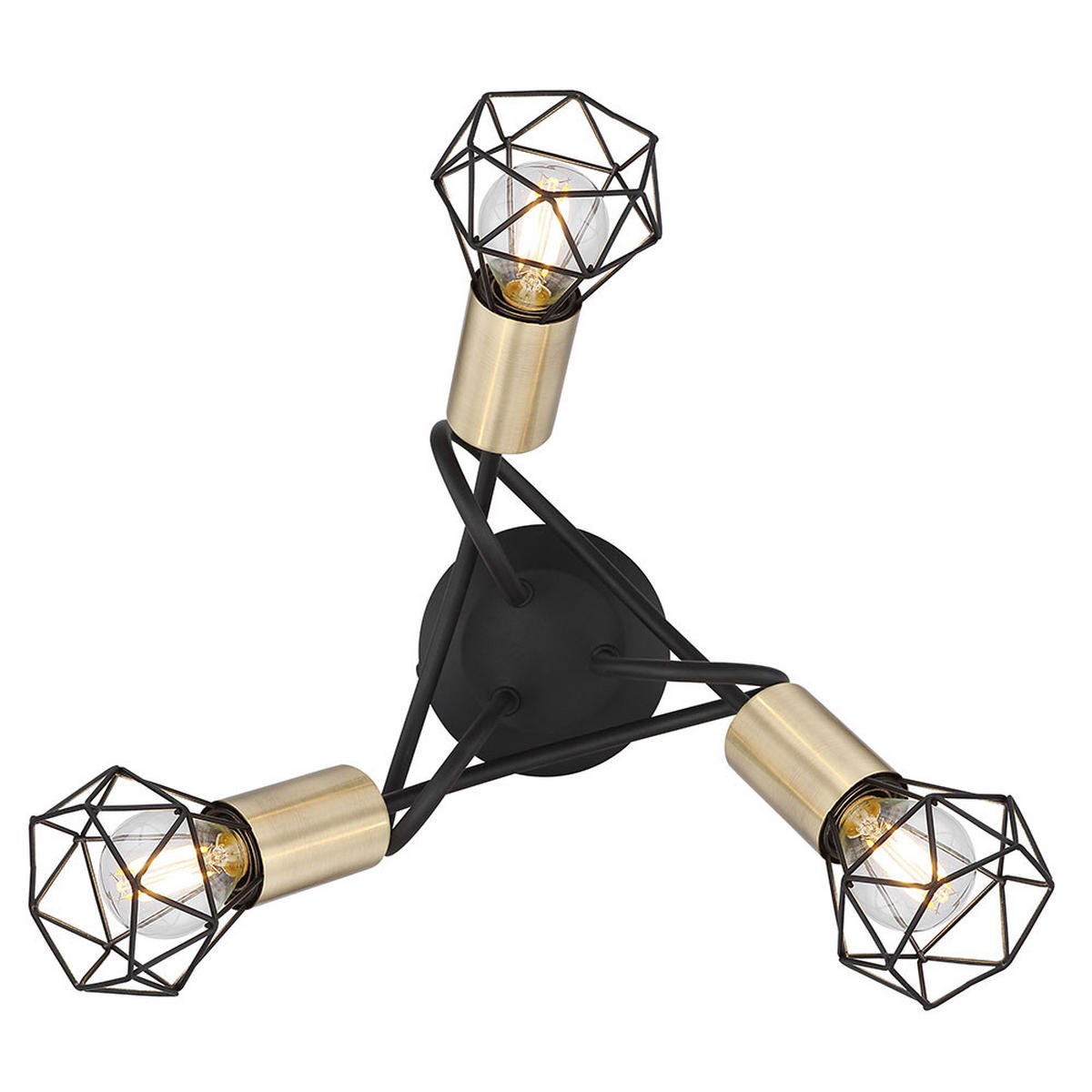 LED DECKENLEUCHTE Metall Schwarz Gitteroptik - Schwarz, Metall (38/38/21cm)