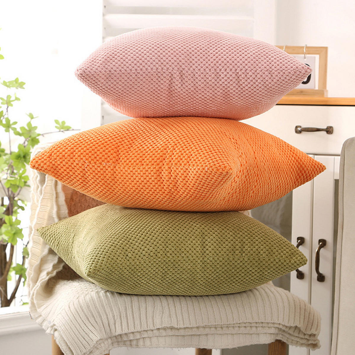 KISSENHÜLLE Polyester 45*45cm,2 Artikel - Violett, Textil (45/45cm)