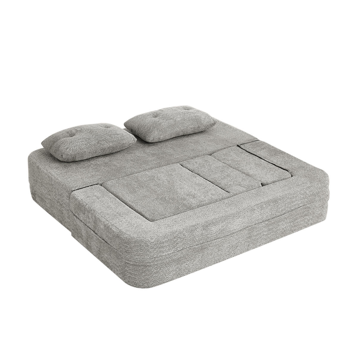SCHLAFSOFA 2-in-1 mit Sessel Stoff Light Grey 2-tlg. - Hellgrau, Holzwerkstoff (194/39/199cm) - Meubliv