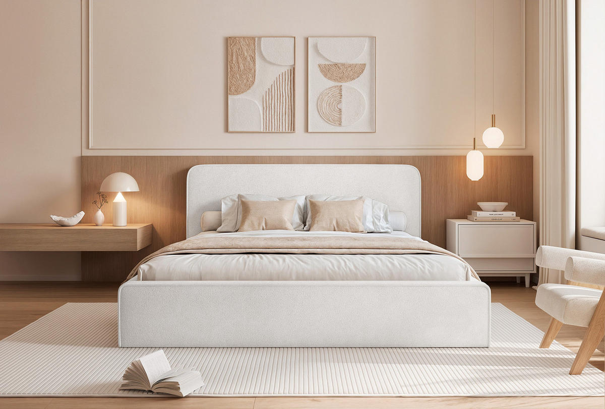 POLSTERBETT Monteli 140x200 cm, Weiß - Weiß, Textil (140/200cm) - Fedve