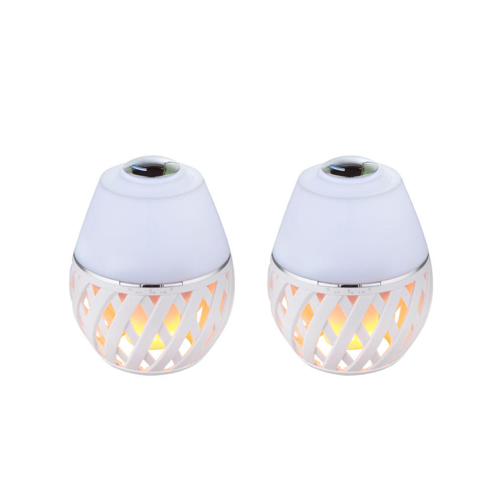 LED TISCHLEUCHTE STREAM Weiß opal 2er Set - Weiß, Metall (14.8/14.8/20cm) - Globo Lighting