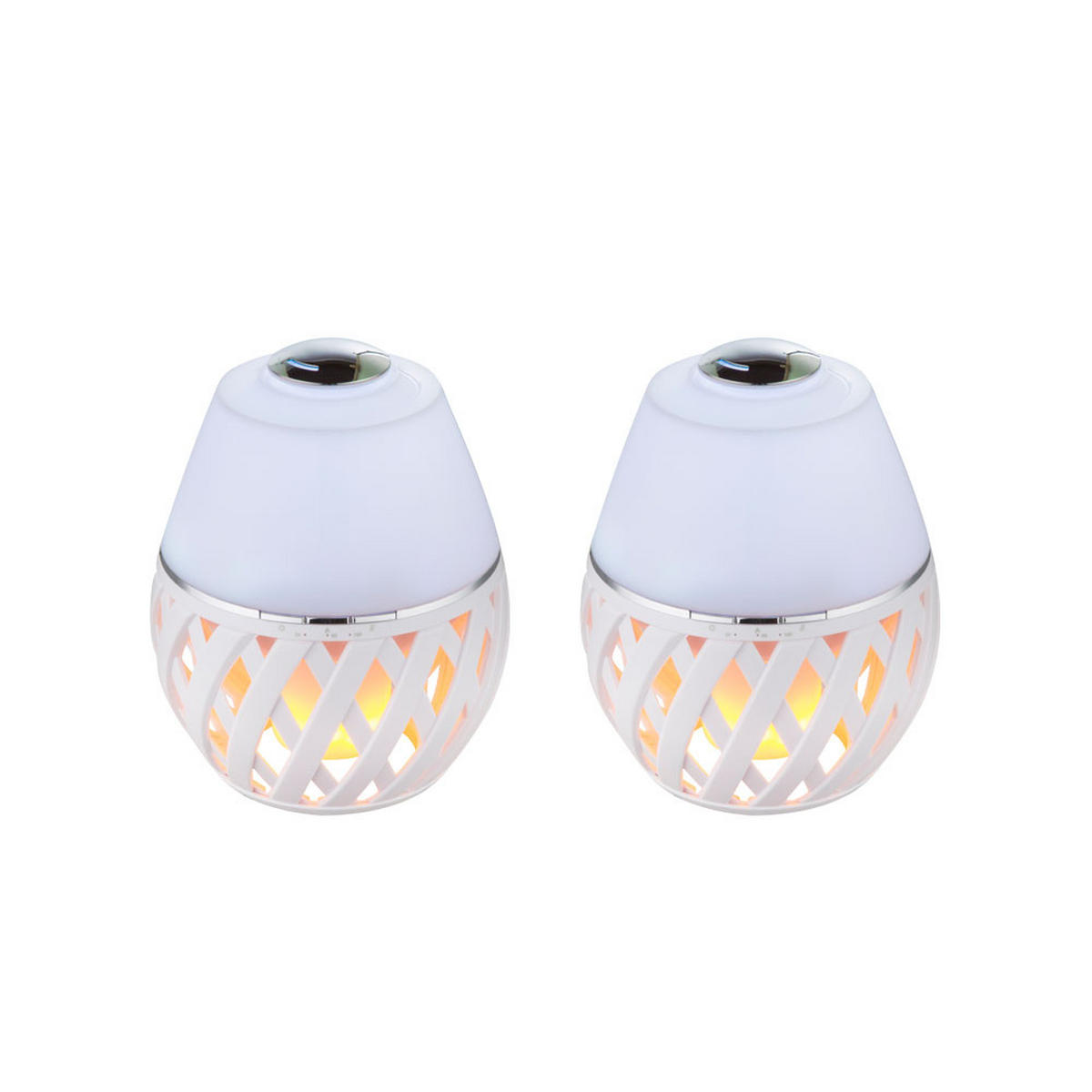 LED TISCHLEUCHTE STREAM Weiß opal 2er Set - Weiß, Metall (14.8/14.8/20cm) - Globo Lighting