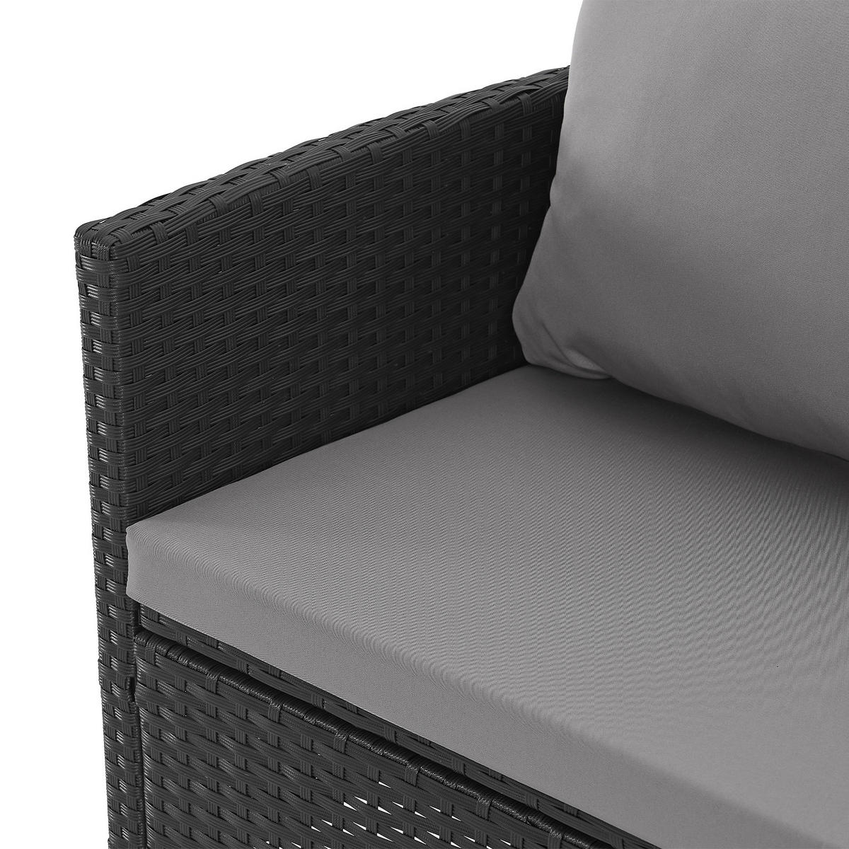 GARTENLOUNGE Dallas Schwarz - Schwarz/Grau, Metall - SVITA