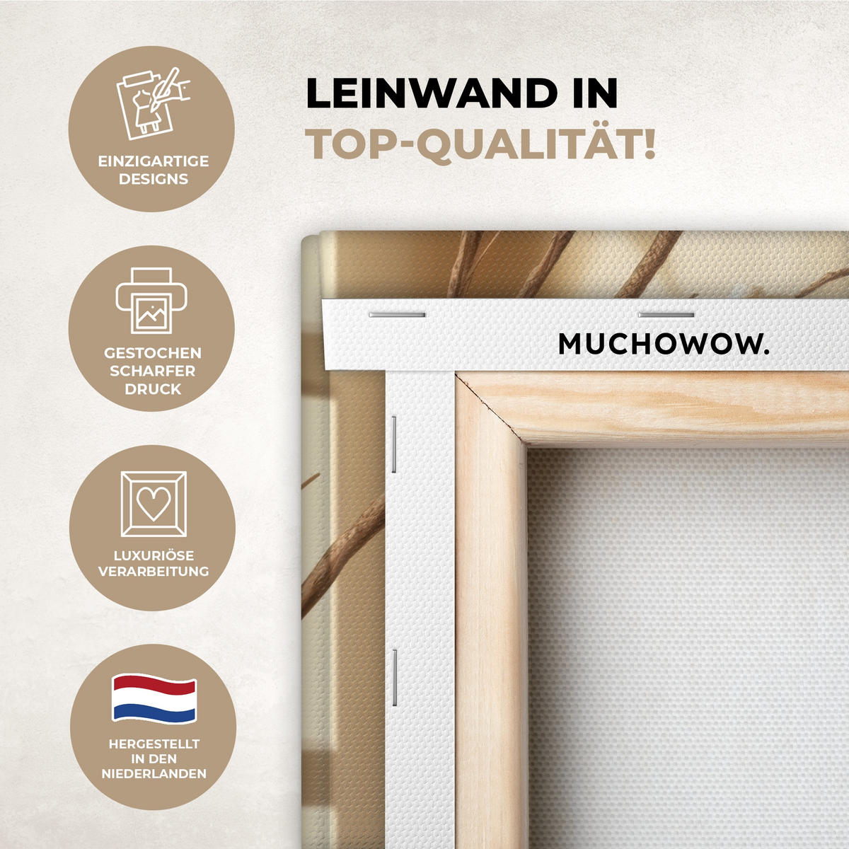 LEINWANDBILD Beige - Osterkuchen - Eier Deko Schlafzimmer 30x20 cm - Beige, Textil (30/20cm) - MuchoWow