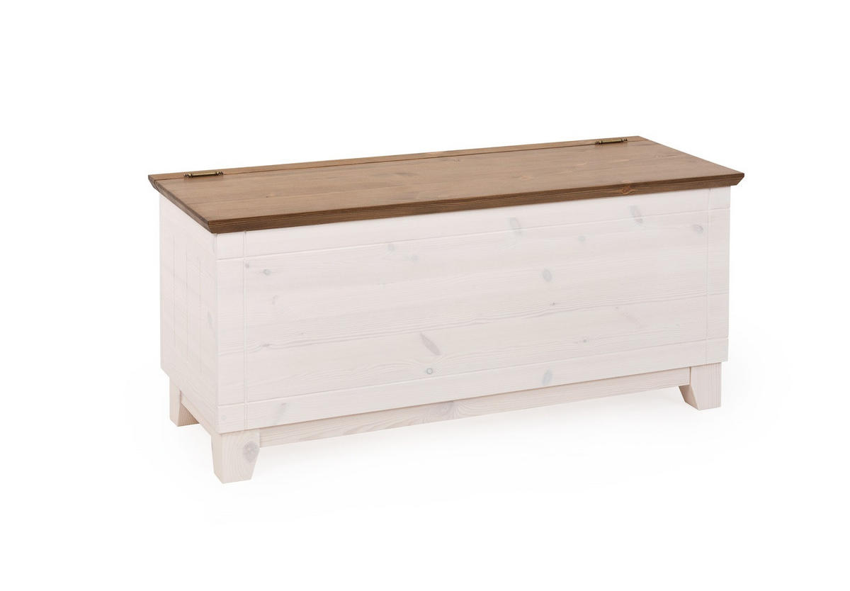 KLEIDERTRUHE 100cm - Dunkelbraun/Weiß, Holz (110/50/42cm) - MSL wooden furniture