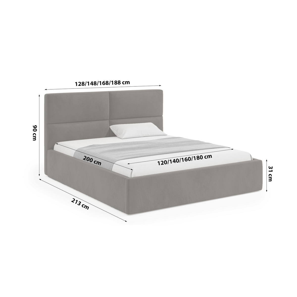 POLSTERBETT Mit Bettkasten Stove 160x200 cm, Dunkelbraun - Braun, Textil (160/200cm) - Fedve