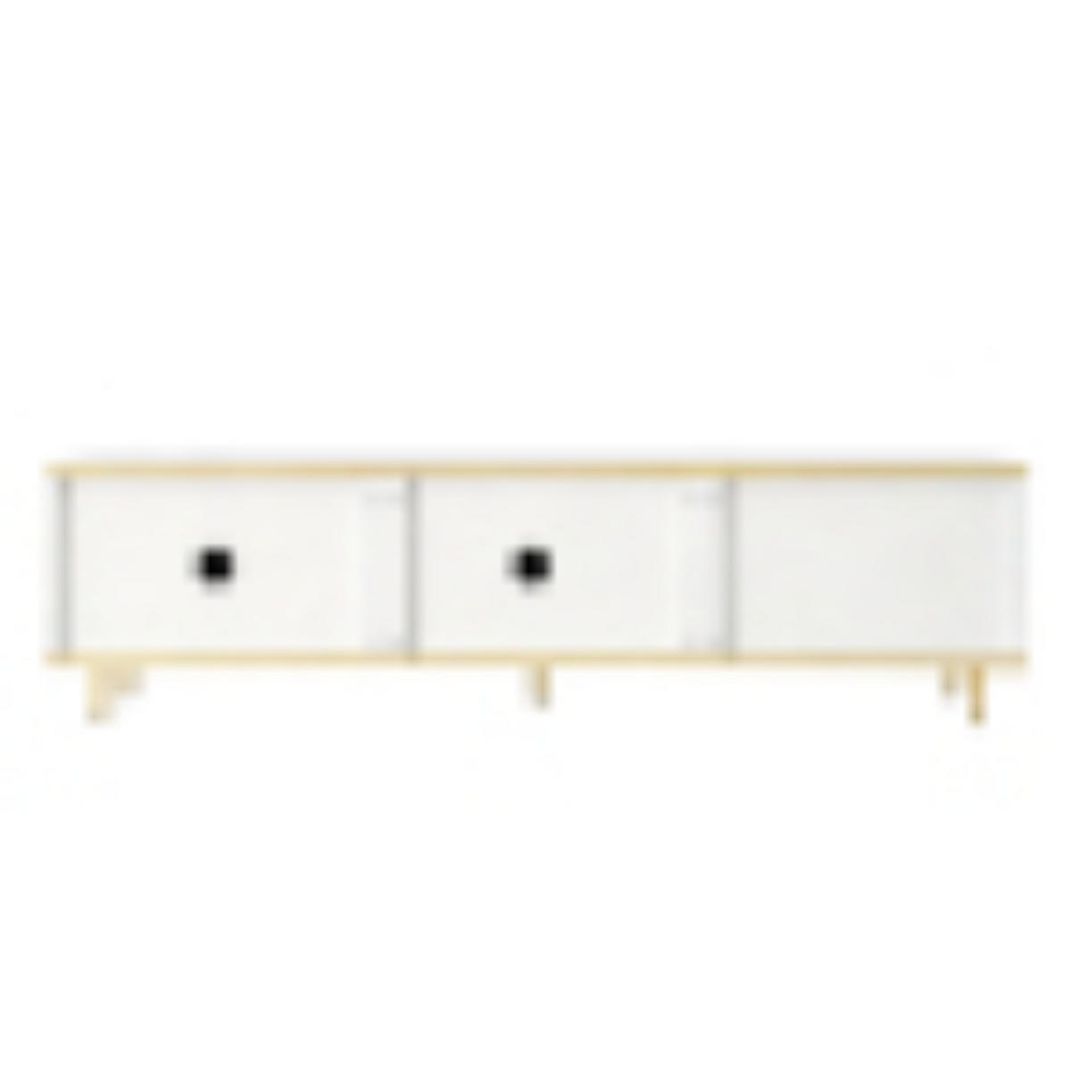 TV-SCHRANK in Weiß und Gold mit 2 Schubladen und 2 Türen 170/37/45 cm - Weiß, Holzwerkstoff (170/45/37cm) - Redom
