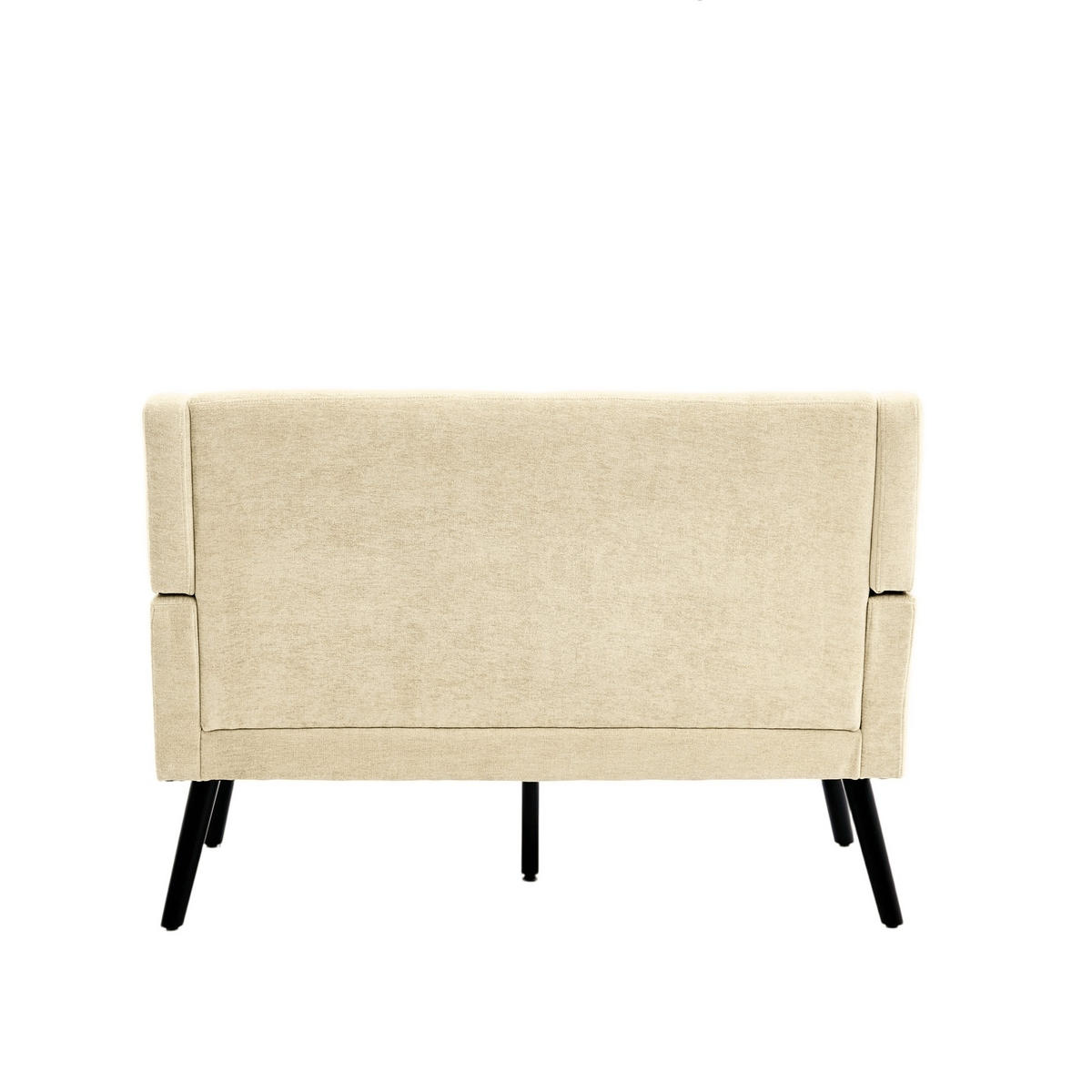 2-SITZER-SOFA Massivholz,dicke Schaumfüllung,Leinenstoff,Beige - Beige, Textil (119/88/75cm) - LVHOM