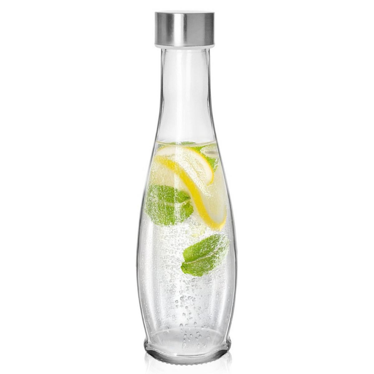 DESIGNFLASCHE Metallverschluss 480 ml Transparent - Transparent, Glas (7.5/25.5/7.5cm) - Orion 
