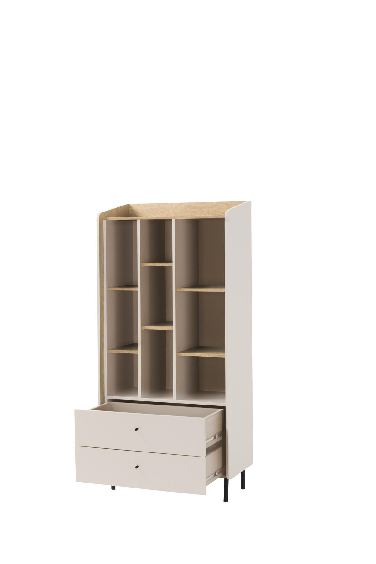 BÜCHERREGAL VETTA 80x42x170 cm, Regal Beige - Beige/Naturfarben, Holzwerkstoff (80/170/42cm) - MASSENO