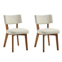 STUHL-SET 2 Stück Mid-Century mit Massivholzbeinen, DE-42268, Beige - Beige, Holz (47/77/54.5cm) - ComfortXL