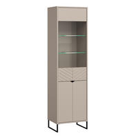 VITRINE Caseres Kaschmir | schwarz 50 / 38 / 184cm - Kaschmir/Schwarz, Holz/Holzwerkstoff (50/184/38cm) - Feldmann-Wohnen
